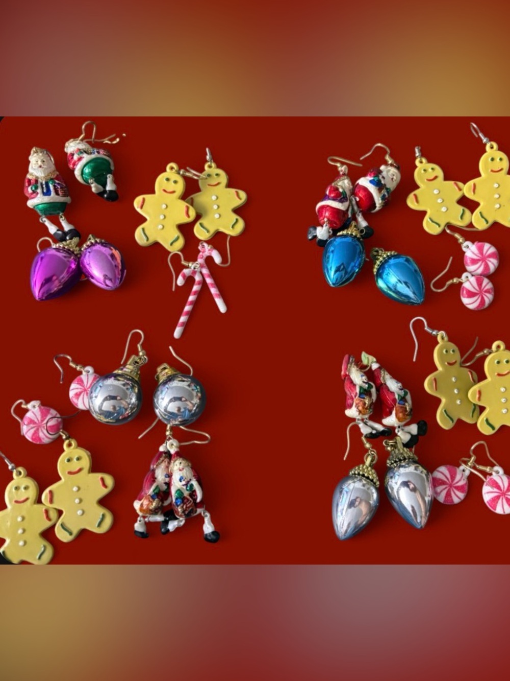 Christmas in July preview -vtg holiday earring sets